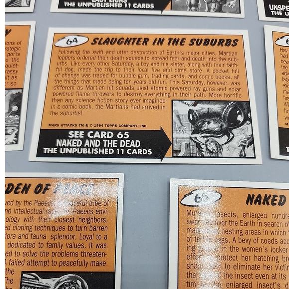 1994 Topps Mars Attacks 56-66 - 11 Cards Unpublished - Picture 14 of 16